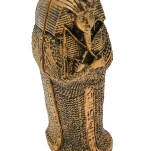 Egyptian Pharaoh Figurine in Gold and Black